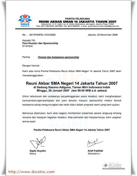 Contoh Surat Undangan Formal Reuni - Surat Undangan 